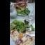 Half pizzas and half salads. Nothing